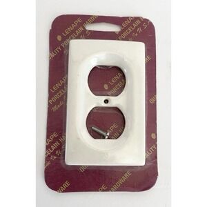 Restoration Hardware Porcelain Outlet Cover White Duplex Socket Plate New